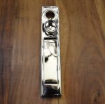 Polished Chrome, Vertical, Trinity Letter Plate / Flap with Door Pull & Cylinder Opening (BC06)